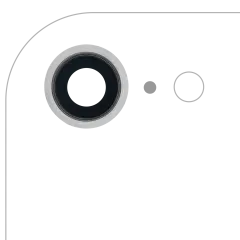 Back Camera Lens With Bracket & Bezel For iPhone 8 / SE (2020) / SE (2022) (Aftermarket Plus) (Silver) (10 Pack)