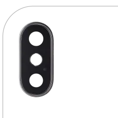 Back Camera Lens With Bracket & Bezel For iPhone X (Silver) (Real Sapphire l Premium) (10 Pack)