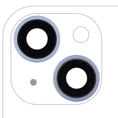 Back Camera Lens With Bracket & Bezel For iPhone 14 / 14 Plus (2 Piece Set) (Aftermarket Plus) (Blue)