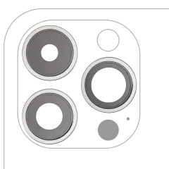 Back Camera Lens With Bracket & Bezel For iPhone 14 Pro / 14 Pro Max (Silver) (3 Piece Set) (Premium)