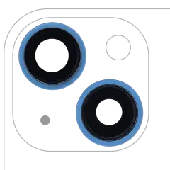 Back Camera Lens With Bracket  & Bezel For iPhone 13 / 13 Mini  ( 2 Piece) (Aftermarket Plus) (Blue)