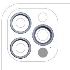 Back Camera Bezel Ring Only For iPhone 12 Pro (Pacific Blue) (3 Piece Set) (10 Pack)