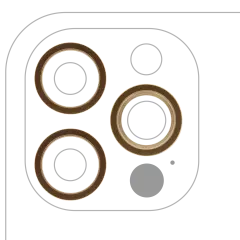 Back Camera Bezel Ring Only For iPhone 12 Pro (Gold) (3 Piece Set) (10 Pack)