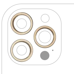 Back Camera Bezel Ring Only For iPhone 12 Pro Max (Gold) (3 Piece Set) (10 Pack)