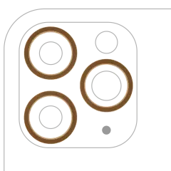 Back Camera Bezel Ring Only For iPhone 11 Pro / 11 Pro Max (Gold) (3 Piece Set) (10 Pack)