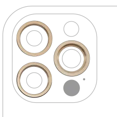 Back Camera Bezel Ring Only For iPhone 12 Pro (Gold) (3 Piece Set)