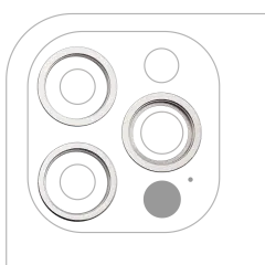 Back Camera Bezel Ring Only For iPhone 12 Pro (Silver) (3 Piece Set)
