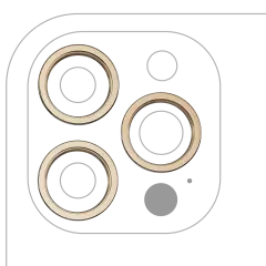 Back Camera Bezel Ring Only For iPhone 12 Pro Max (Gold) (3 Piece Set)