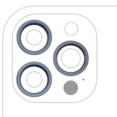 Back Camera Bezel Ring Only For iPhone 12 Pro Max (Pacific Blue) (3 Piece Set)