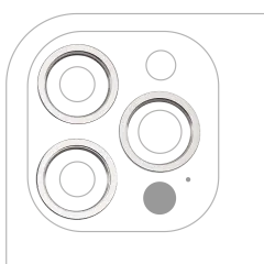Back Camera Bezel Ring Only For iPhone 12 Pro Max (Silver) (3 Piece Set)