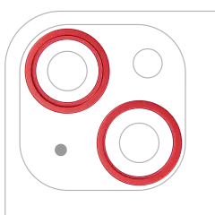 Back Camera Bezel Ring Only For iPhone 14 / 14 Plus (Red) (2 Piece Set)