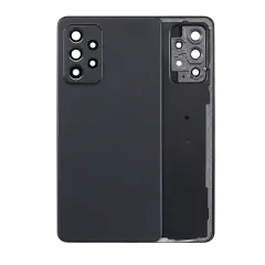Back Cover Glass With Camera Lens For Samsung Galaxy A52 4G (A525 / 2021) (Aftermarket Plus) (Black)