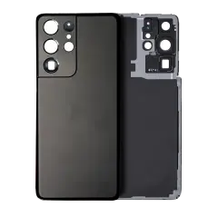 Back Cover Glass With Camera Lens For Samsung Galaxy S21 Ultra (Service Pack) (Phantom Black)