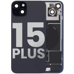 Back Glass w/ MagSafe Magnet & NFC & Flashlight Flex For iPhone 15 Plus (Used OEM Pull: Grade A) (Black)