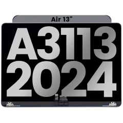 Complete LCD Display Assembly For MacBook Air 13" (A3113 / 2024) (Used OEM Pull: Grade B) (Midnight)