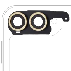 Back Camera Lens With Cover Bezel Ring For Samsung Galaxy Z Flip 6 5G (F741) (Premium) (Yellow)