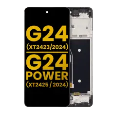 LCD Assembly With Frame For Motorola Moto G24 (XT2423 / 2024) / G24 Power (XT2425-1 / 2024)  (Refurbished) (All Colors)
