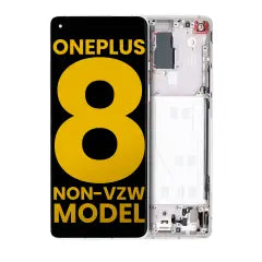 OLED Assembly With Frame For OnePlus 8 / 5G (Non-Verizon 5G UW Frame) (Refurbished) (Polar Silver)