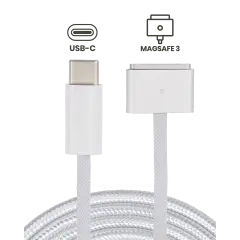 140W USB-C to MagSafe 3 Charging Cable For MacBook Pro (1.8 m / 6 ft) (OEM Grade A) (Bulk Packaging) (Silver)