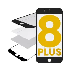 Glass with Frame / OCA / Polarizer Pre-Installed For iPhone 8 Plus (Black)
