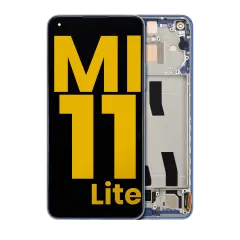 OLED Assembly With Frame For Xiaomi Mi 11 Lite / Xiaomi Mi 11 Lite 5G (Refurbished) (Bubblegum Blue)