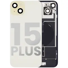 Back Glass w/ MagSafe Magnet & NFC & Flashlight Flex For iPhone 15 Plus (Used OEM Pull: Grade A) (Yellow)
