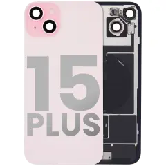 Back Glass w/ MagSafe Magnet & NFC & Flashlight Flex For iPhone 15 Plus (Used OEM Pull: Grade A) (Pink)