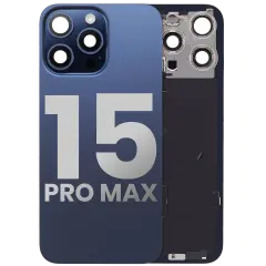 Back Glass w/ MagSafe Magnet & NFC & Flashlight Flex For iPhone 15 Pro Max (Used OEM Pull: Grade A) (Blue Titanium)