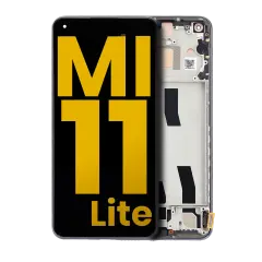OLED Assembly With Frame For Xiaomi Mi 11 Lite / Xiaomi Mi 11 Lite 5G (Refurbished) ( Boba Black)