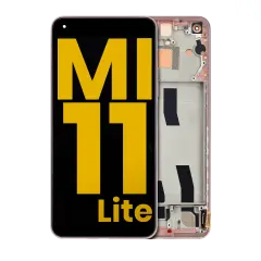 OLED Assembly With Frame For Xiaomi Mi 11 Lite / Xiaomi Mi 11 Lite 5G (Refurbished) (Peach Pink)