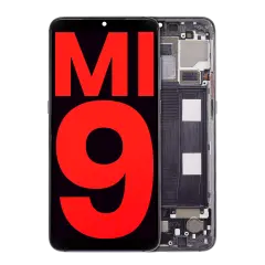 OLED Assembly With Frame For Xiaomi Mi 9 (Aftermarket Plus) (Piano Black)