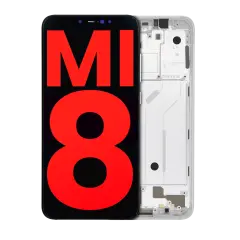 OLED Assembly With Frame For Xiaomi Mi 8 (Aftermarket Plus) (White)
