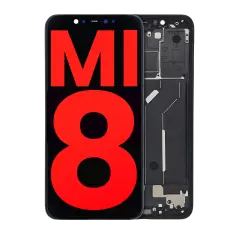 OLED Assembly With Frame For Xiaomi Mi 8 (Aftermarket Plus) (Black)