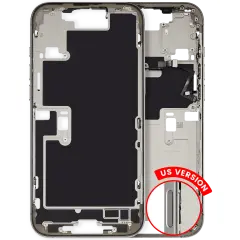 Mid-Frame Housing  W/ Small Parts For iPhone 16 Pro Max (US Version) (Used OEM Pull: Grade A) (White Titanium)