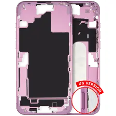 Mid-Frame Housing  W/ Small Parts For iPhone 16 Plus (US Version) (Used OEM Pull: Grade A) (Pink)