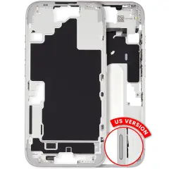 Mid-Frame Housing  W/ Small Parts For iPhone 16 (US Version) (Used OEM Pull: Grade A) (White)