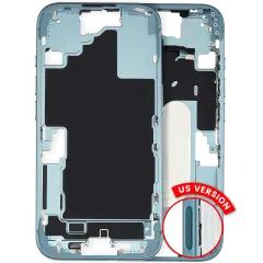 Mid-Frame Housing  W/ Small Parts For iPhone 16 (US Version) (Used OEM Pull: Grade A) (Teal)