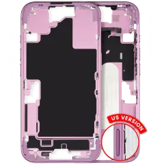 Mid-Frame Housing  W/ Small Parts For iPhone 16 (US Version) (Used OEM Pull: Grade A) (Pink)