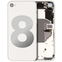 Back Housing W/ Small Components Pre-Installed For iPhone 8 (Used OEM Pull: Grade A) (Silver)