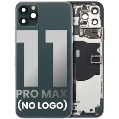 Back Housing W/ Small Components Pre-Installed For iPhone 11 Pro Max (No Logo) (Aftermarket Plus) (Midnight Green)