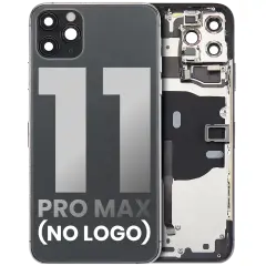 Back Housing W/ Small Components Pre-Installed For iPhone 11 Pro Max (No Logo) (Aftermarket Plus) (Space Gray)