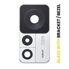 Back Camera Lens With Bracket / Bezel Fo Xiaomi 12T (2 Piece Set) (Silver)