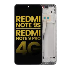 LCD Assembly With Frame For Xiaomi Redmi Note 9S / Redmi Note 9 Pro 4G (Refurbished) (Glacier White)