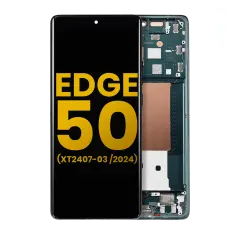 OLED Assembly With Frame For Motorola Moto Edge 50  (XT2407-3 / 2024) (Refurbished) (Jungle Green)