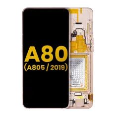 OLED Assembly With Frame For Samsung Galaxy A80 (A805 / 2019) (Angel Gold) (Refurbished)