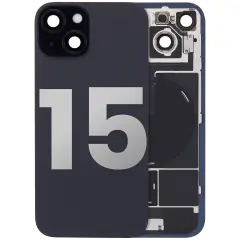 Back Glass w/ MagSafe Magnet & NFC & Flashlight Flex For iPhone 15 (Used OEM Pull: Grade A) (Black)