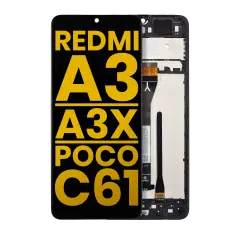 LCD Assembly  With Frame For Xiaomi Redmi A3 / A3x / Poco C61 (Refurbished) (All Colors)