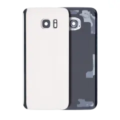 Back Cover Glass With Camera Lens For Samsung Galaxy S7 Edge (No Logo) (Aftermarket Plus) (White)