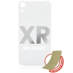 Back Glass With 3M Adhesive For iPhone XR (No Logo / Large Camera Hole) (White)
