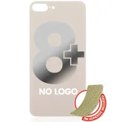 Back Glass With 3M Adhesive For iPhone 8 Plus (No Logo / Large Camera Hole) (Gold)